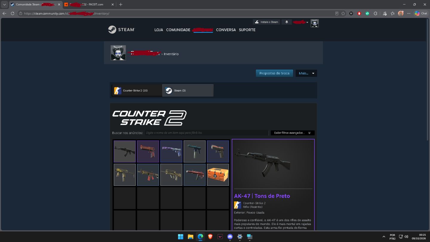 CONTA FACEIT LEVEL 10 CS2