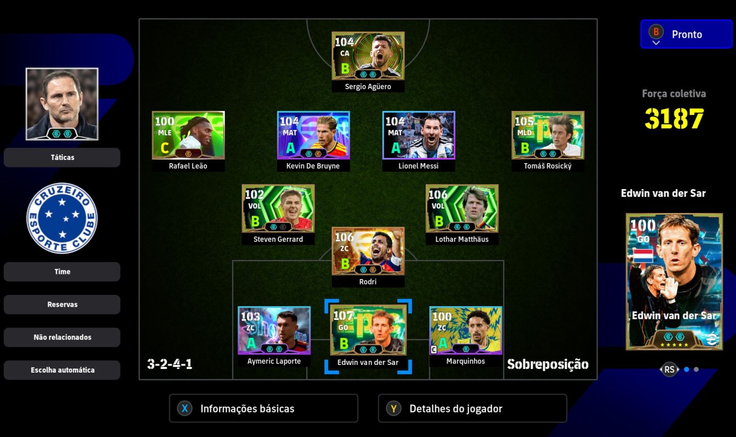 Conta Efootbal Xbox/pc 005 - Elenco de Primeira Divisão!!!