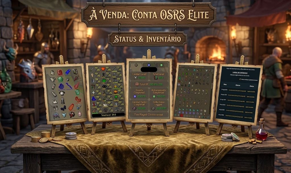 CONTA PVM OSRS - 99 ATK, DEF, STR, MAGE, RANGED E HP
