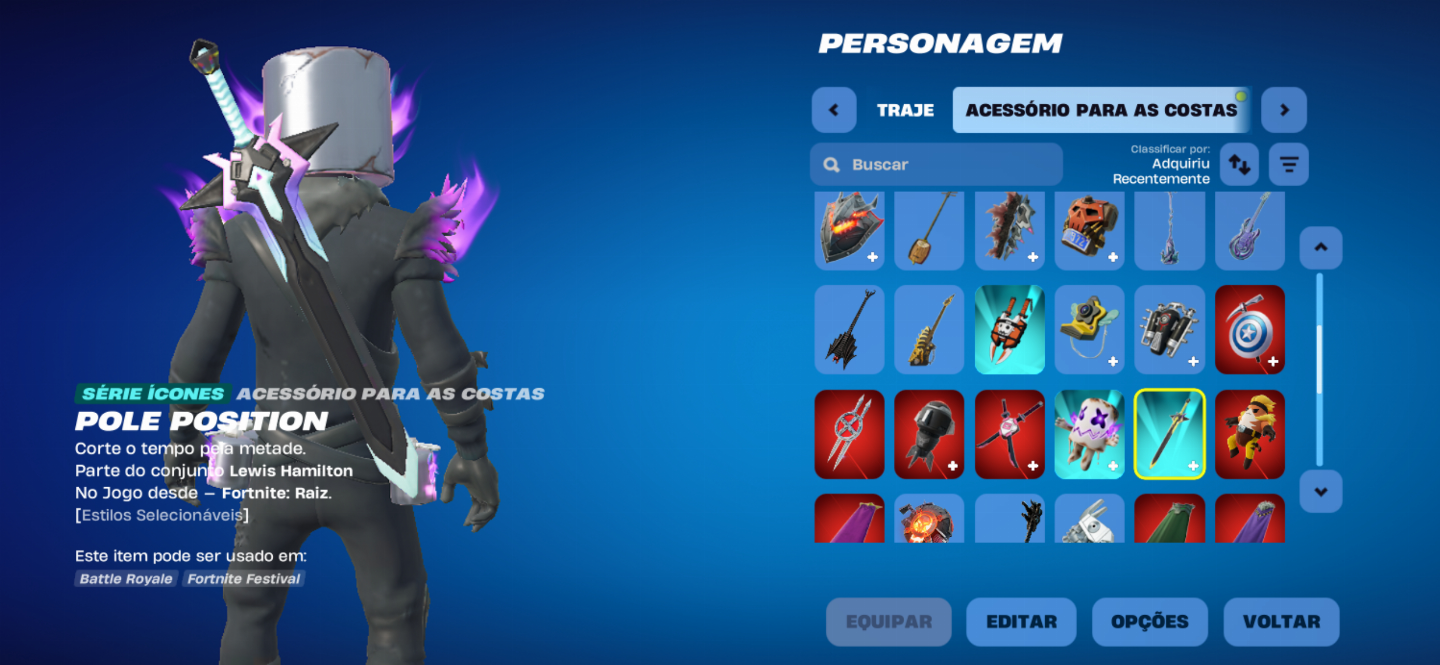 Conta fortnite com skins raras e emotes meta