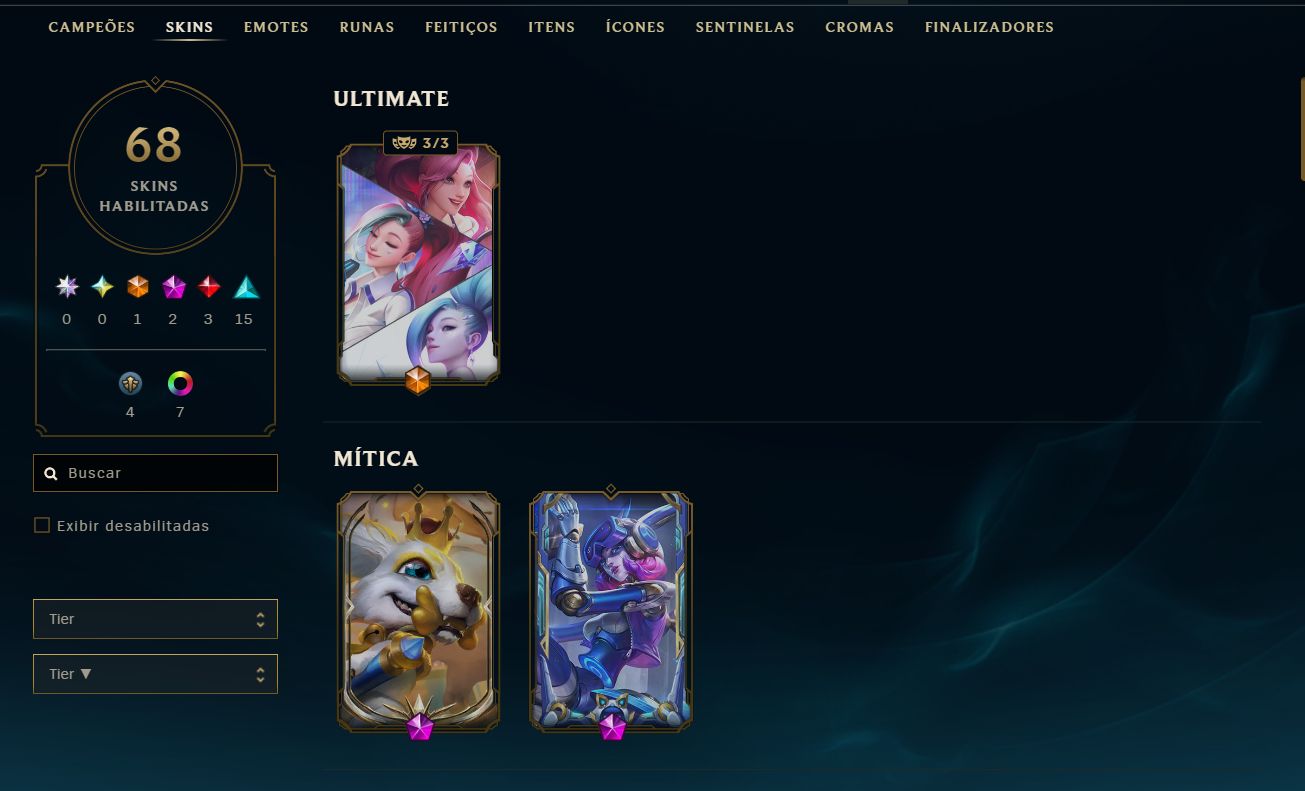 CONTA LOL SKIN ULTIMATE SERAPHINE KDA FIZZ DOGUINHO PRES ORIANNA LENDA ASCENDIDA