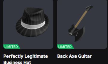 COMBO LIMITEDS: Perfectly Legitimate Business Hat + Back Axe Guitar