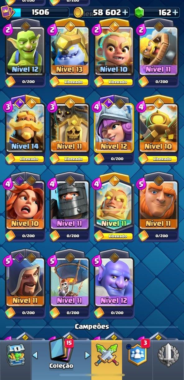 CONTA CLASH ROYALE 11K TROFÉUS/ 12 EVOS/ 6 HEROIS/ EMOJES