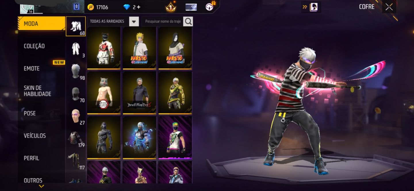 Conta de free fire com angelical puma