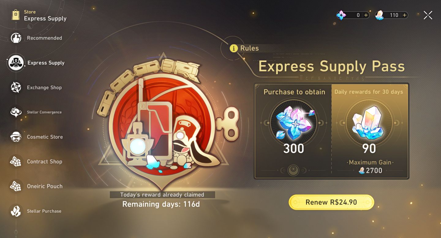 [54 5 estrelas] Conta Endgame (Phainon/Evernight/Silver Wolf PREMIUM)