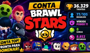 Conta Brawl Stars 36K Troféus | 77 Brawlers | Vários Poder 11"