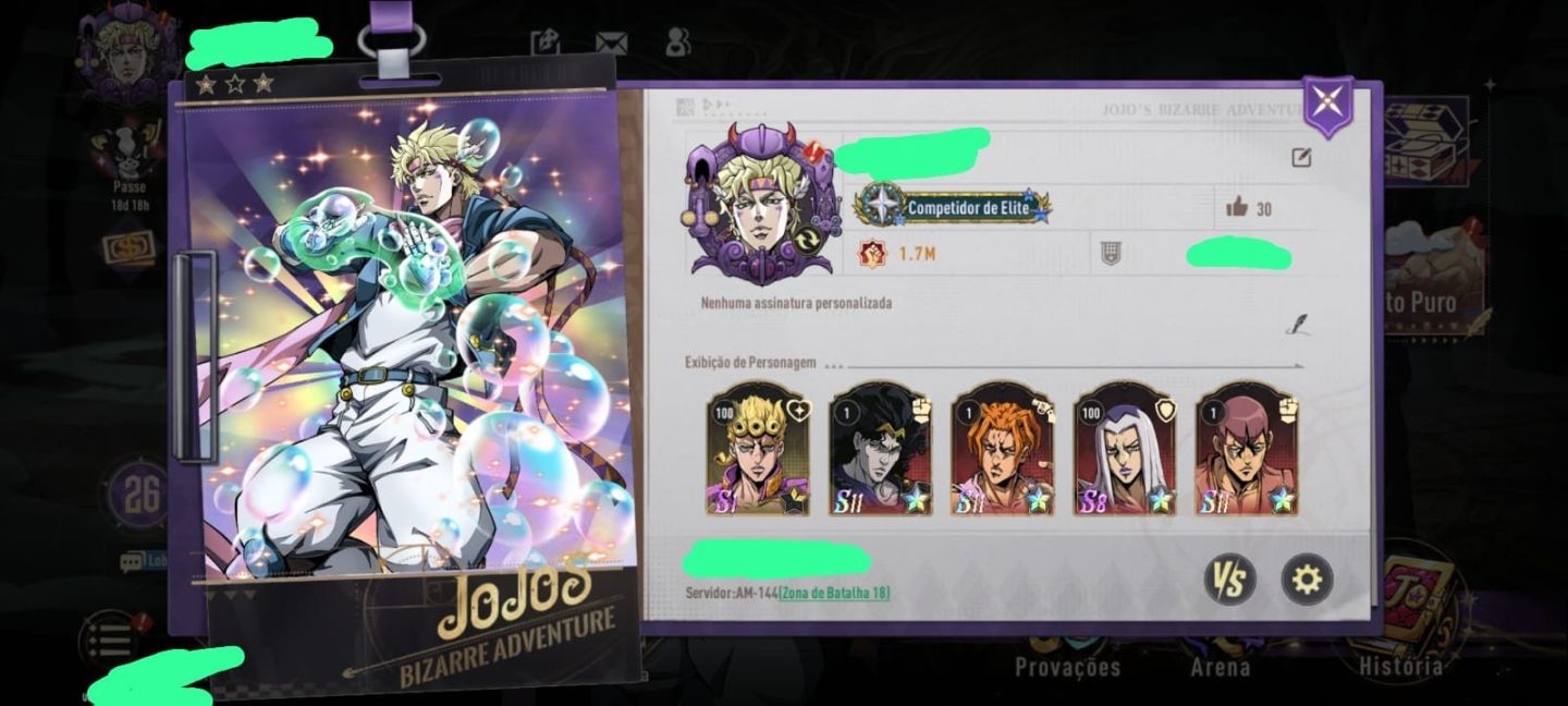 Jojo GS nível 26 conta top no servidor e região