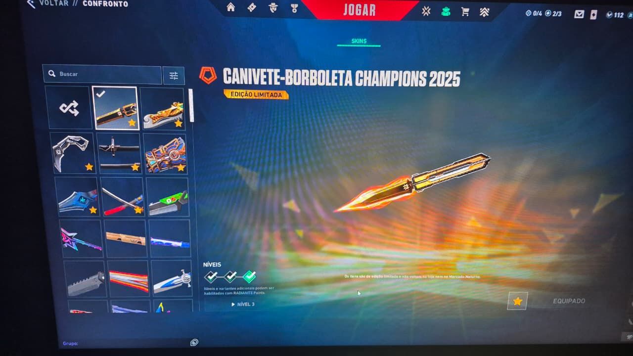 CONTA VALORANT EX ASCENDENTE NVEL 180 COM ALGUNS PACOTES E MAIS DE 50 SKINS