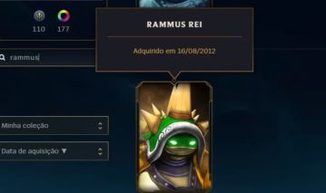 Conta Anciã league of legends, rammus rei, skins vitoriosas e muito mais