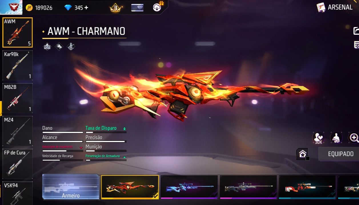 Conta de Free fire + 345 dimas