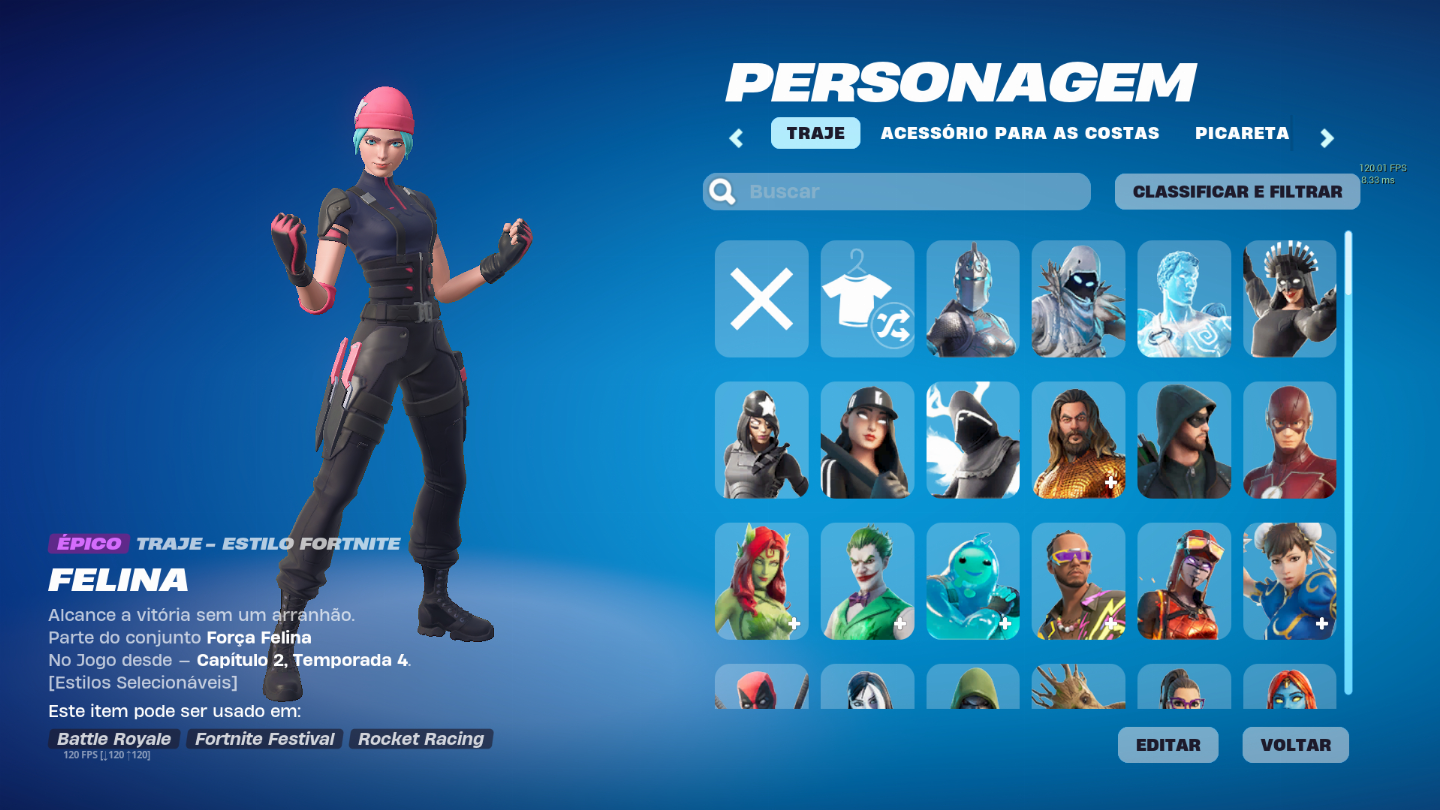 Conta Fortnite, Season 4 full +, 223 skins, Wildcat, Glow, Minty, Skin INTEL+ +