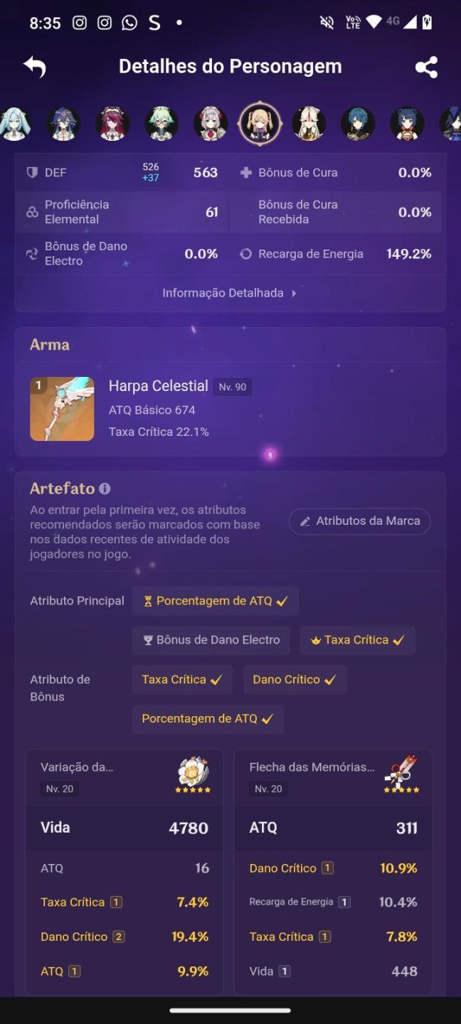 Conta Genshin AR 60 | Arlecchino, Furina e Neuvillette entre outros END GAME