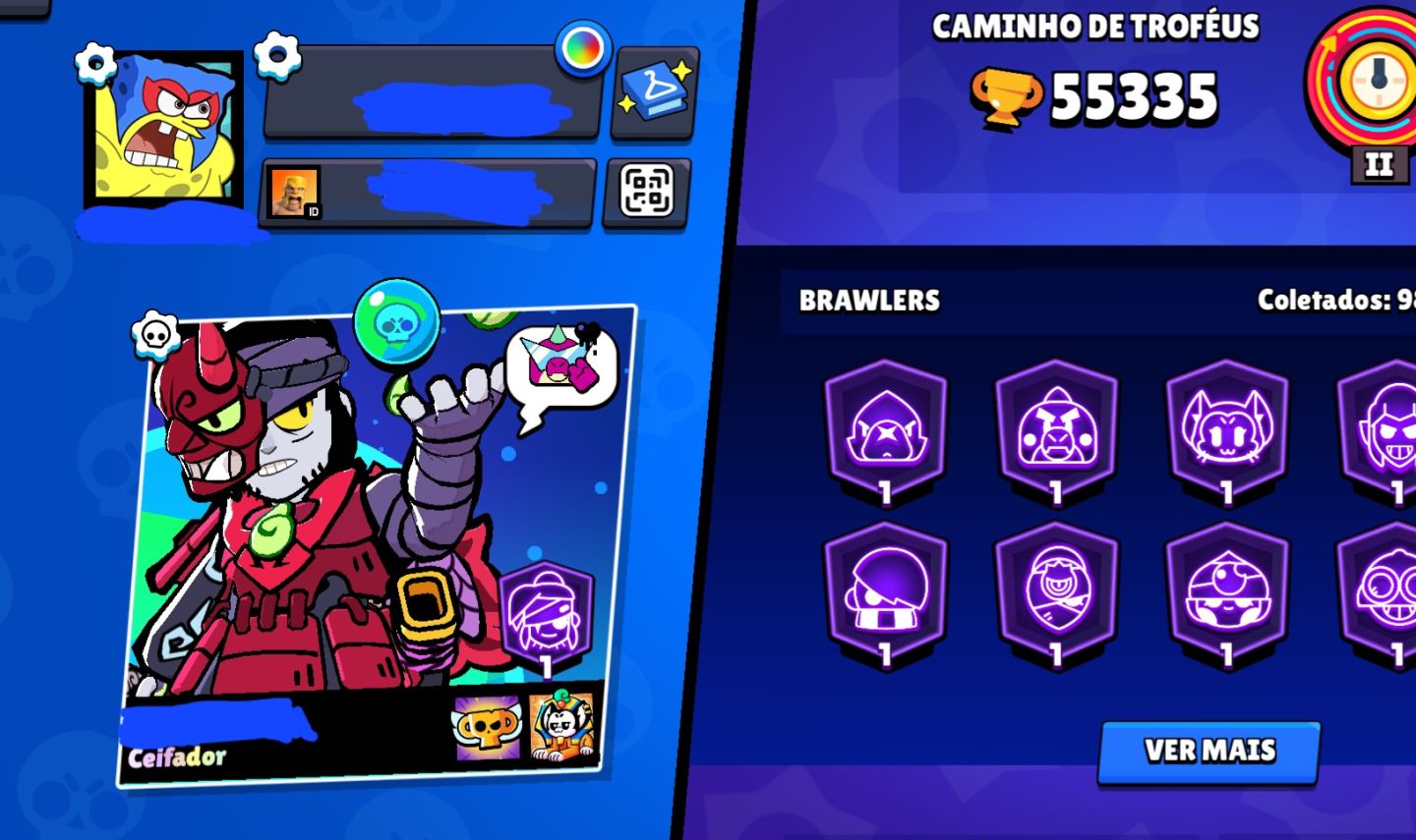Conta de brawls stars com skins dos antigos passes e skins lendárias