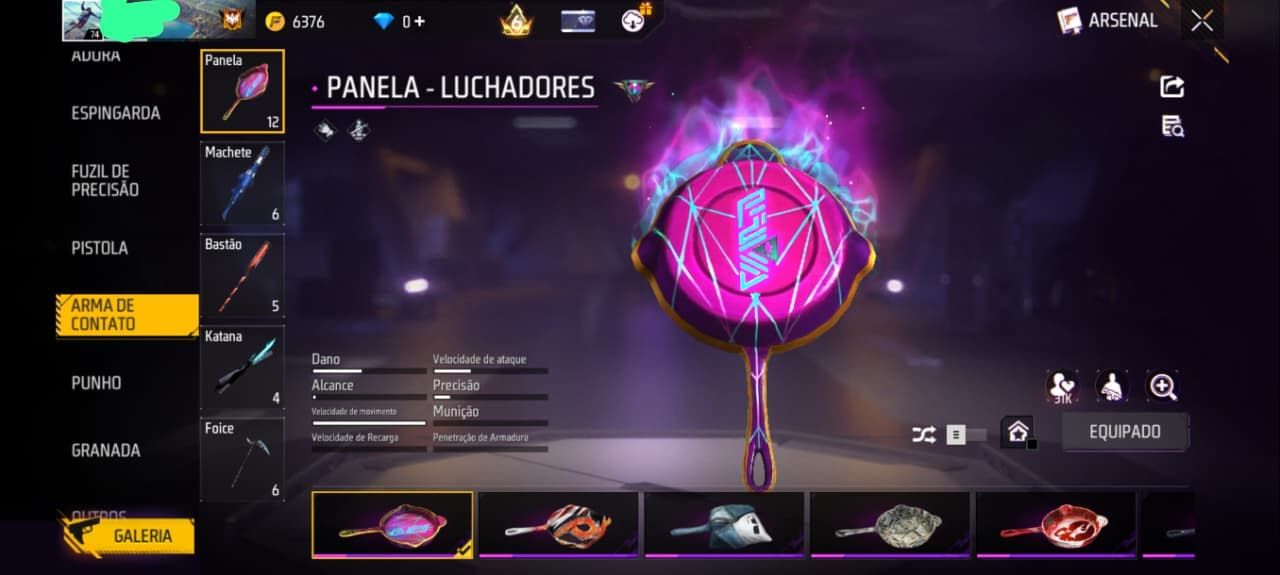 Conta Free Fire Gemada - PRIME 6 - NVL74