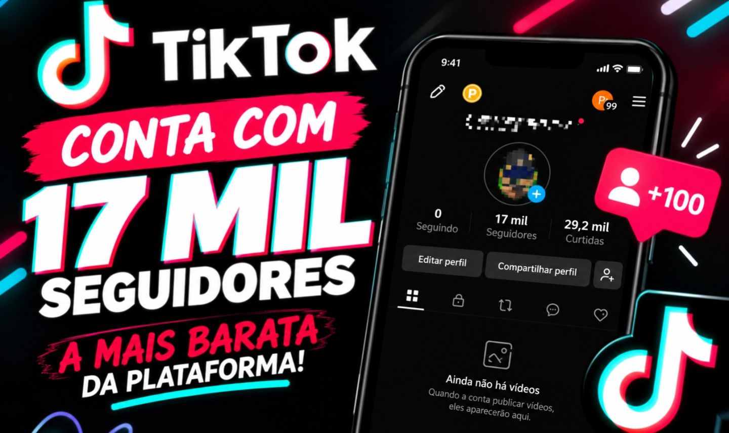 CONTA TIKTOK 17.000 SEGUIDORES | 174 MIL VISUALIZAÇÕES + TIKTOK SHOP(PROMOÇÃO)