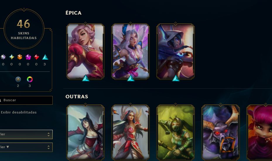 LEAGUE OF LEGENDS 46 SKINS NIVEL 39 OURO 2