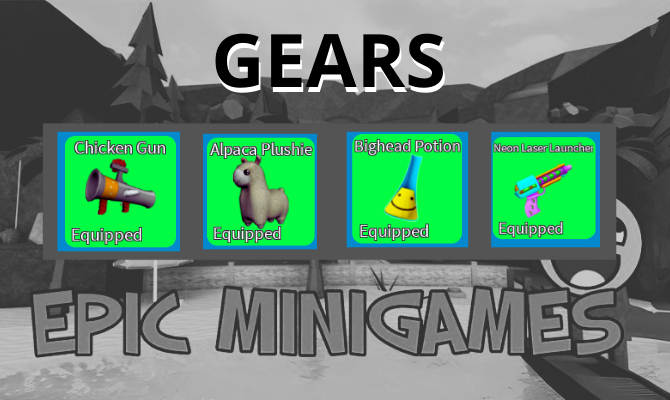 EPIC MINIGAMES - GEARS, EFEITOS, PETS E MAIS.