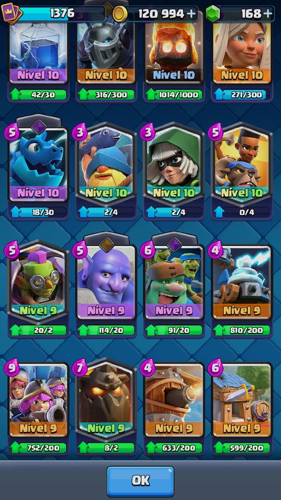 Conta CLash royale arena 20 e cartas lvl 15 e clash of clans cv 15