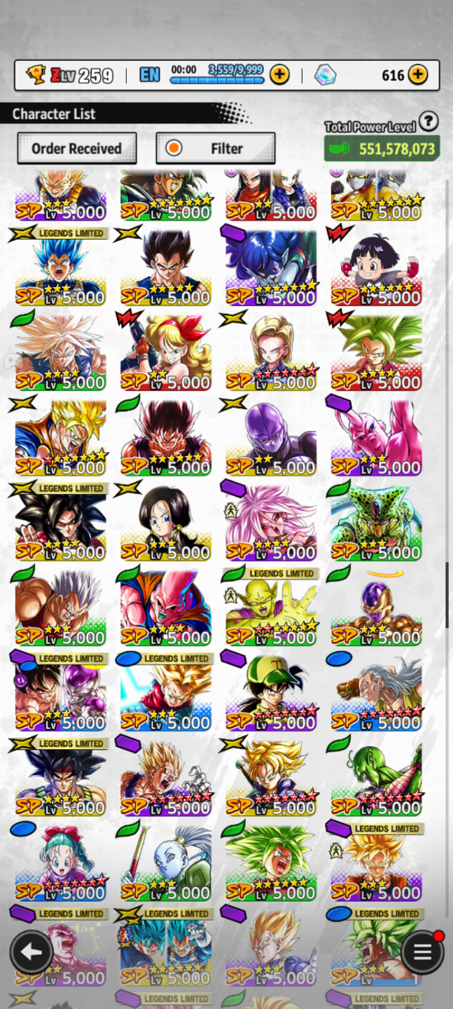 Conta dbl com vários personagens