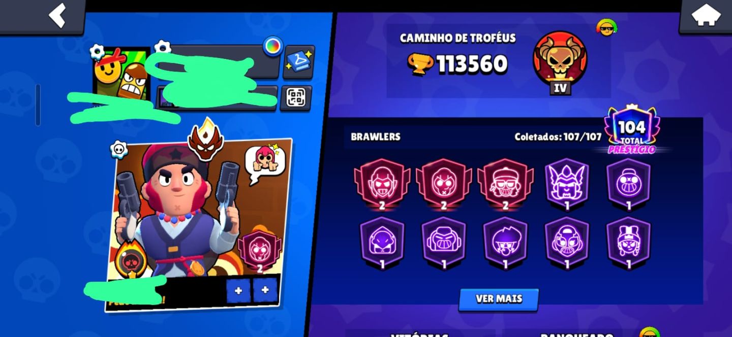 CONTA DE BRAWL STARS SHELLY ESTELAR 2018UPADA FULL 113K TROFÉUS