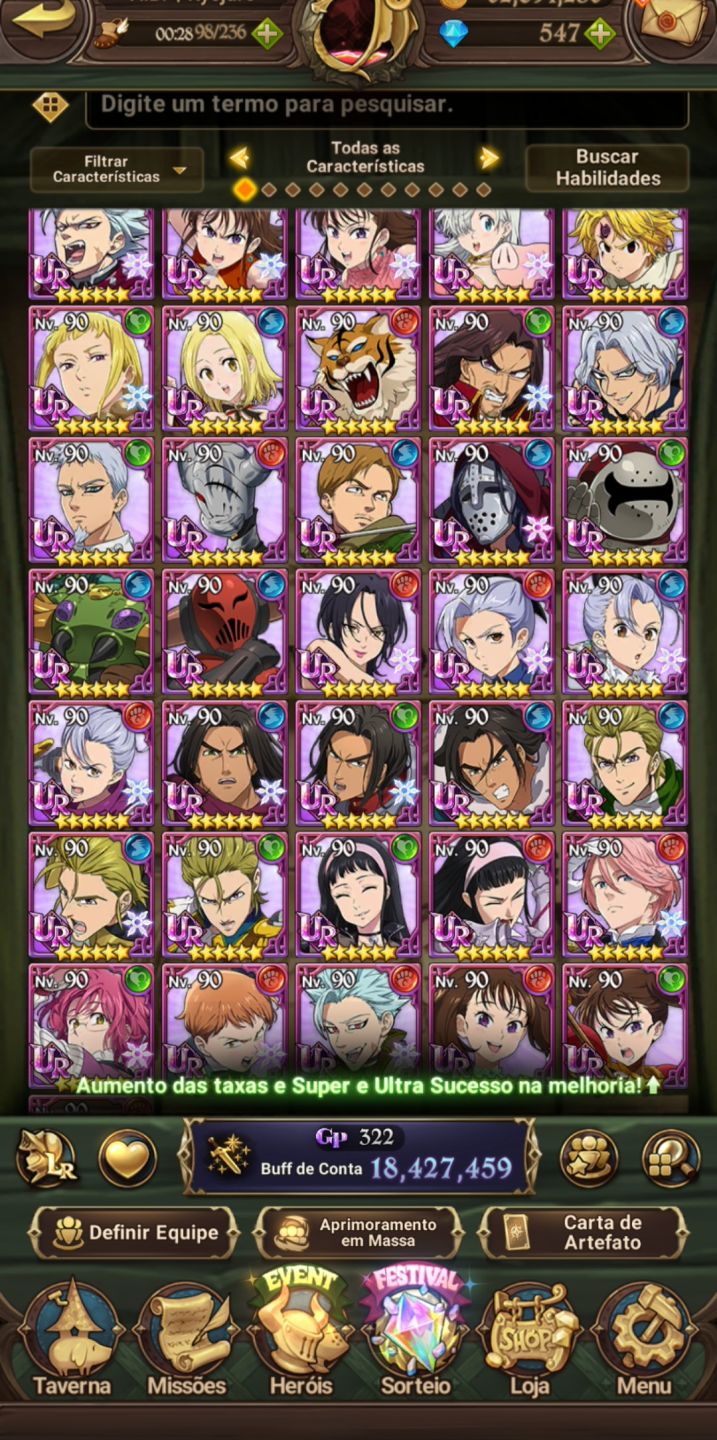 Conta 7DS Grand Cross 18kk cc box