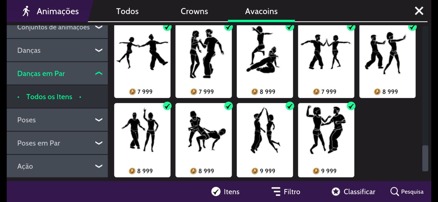 Conta de avakin life nivel alto com 1 milhão de avacoins e 299 mil diamantes