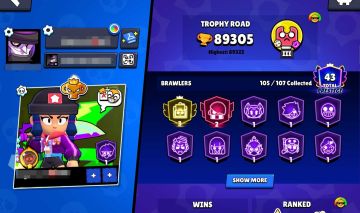 CONTA COM PRO, BIBI HEROICA, 403 SKINS, 96 NIVEL 11, 89K DE TROFÉUS, ASH P3