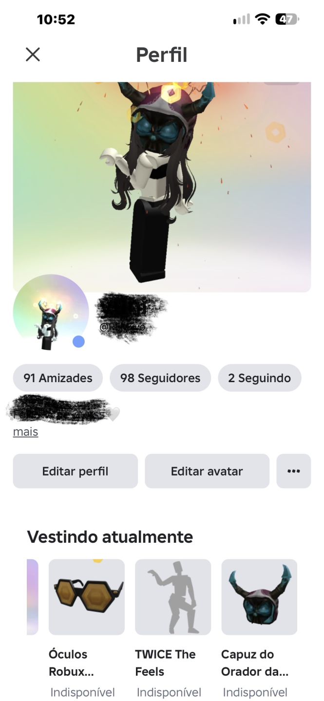 Conta korblox e muitos itens de avatar, passo ela numa de ff