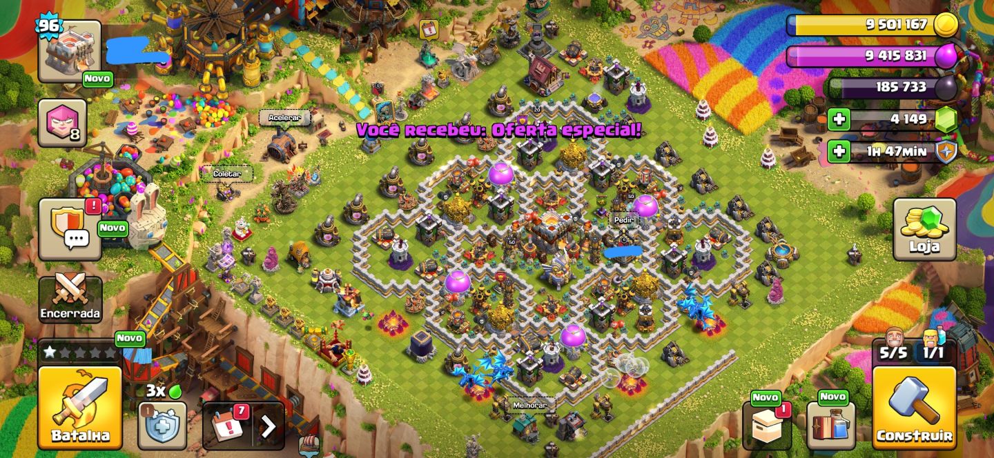 Contas de clash of clans 4 cv11 full com com algumas Skins e paisagens
