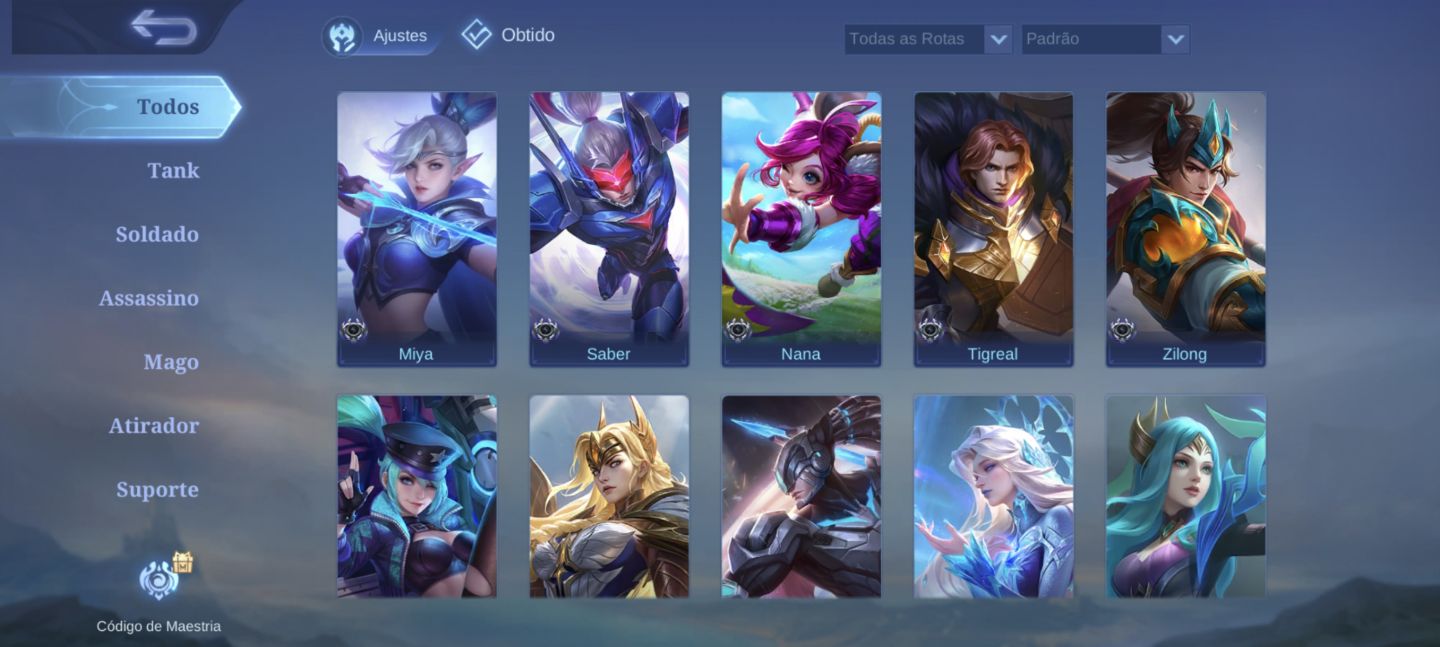 Conta mobile legendes com 2 skins level 12 patente grande mestre IV
