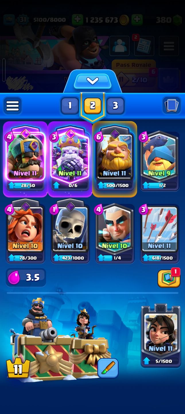 Conta Clash Royale Vários Personagens + 1 Campeão