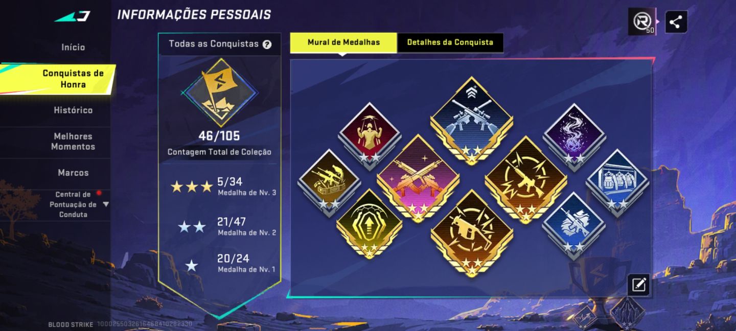 Conta blood strike muito rara com várias skins de colab e eternas