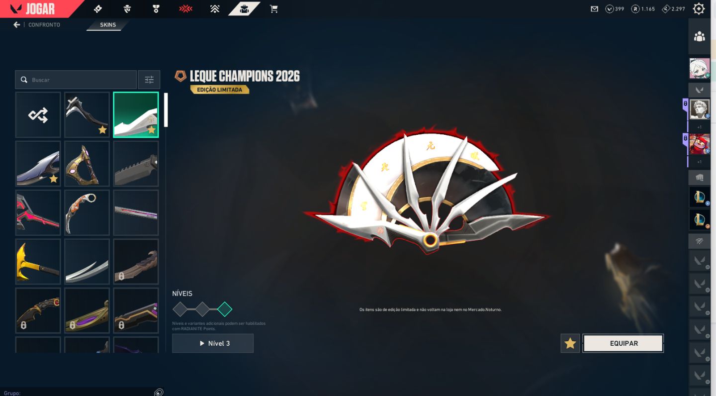 Conta de valorant varias skins, mas de 1250 gastos
