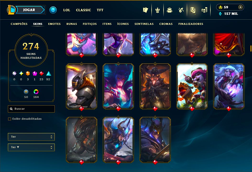 LENDÁRIA YASUO EMISSÁRIO + [ QUASE 300 SKINS HABILITADAS ] + [ TROCA NICK ]