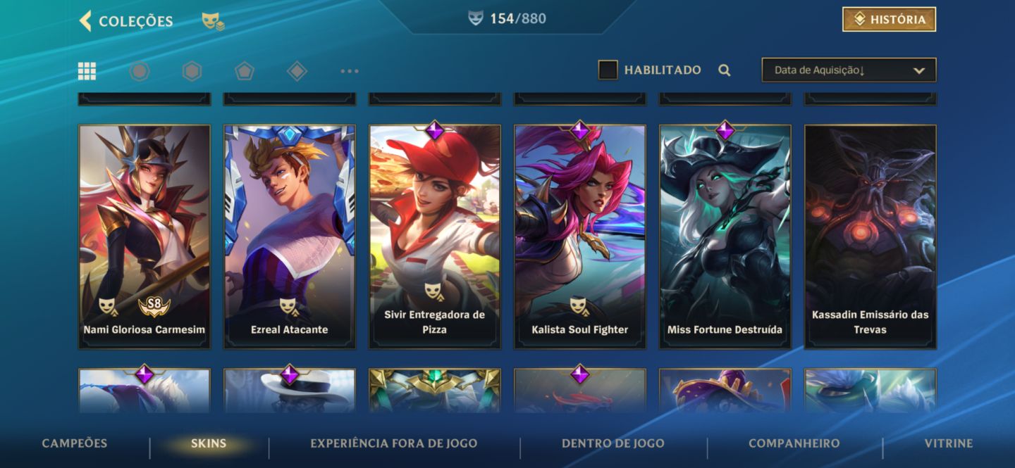 Conta mono ezreal 140+ skins