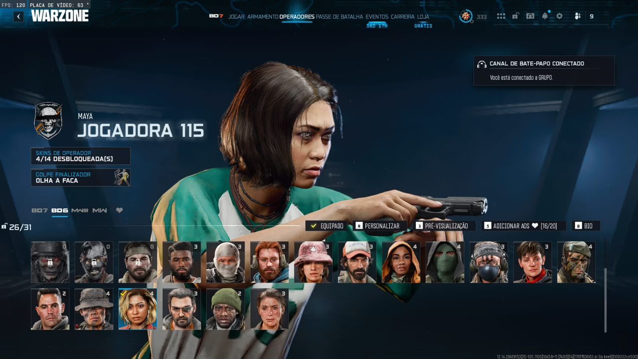 Conta warzone com Alucard, Izzy, Bailarina, Michael Myers