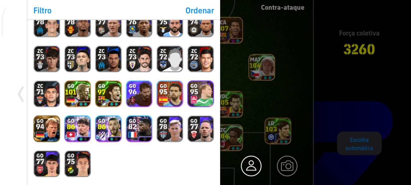 CONTA EFOOTBALL MOBILE COMPLETA/COMPETITIVA