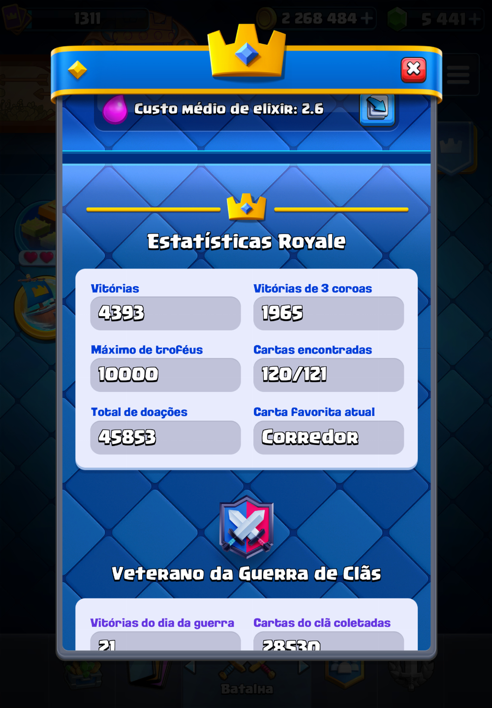 Conta brawl stars + clash royale (30k + 10k)