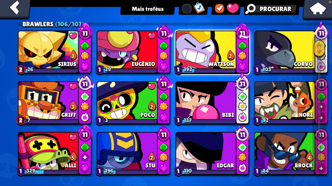CONTA BRAWL STARS ANTIGA COM 8 ANOS DE JOGO E BASTANTE SKIN
