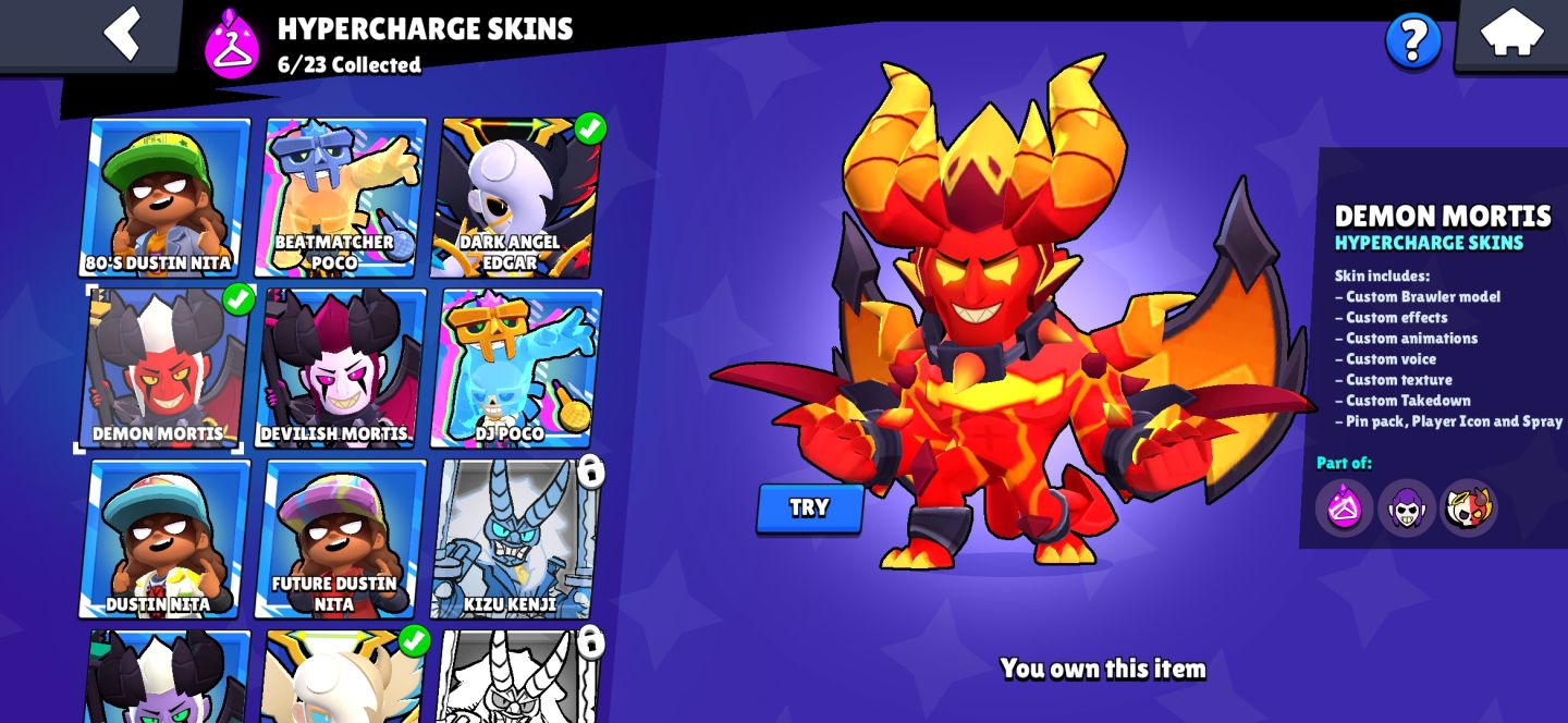 Conta iniciante 6 skins de hipercarga