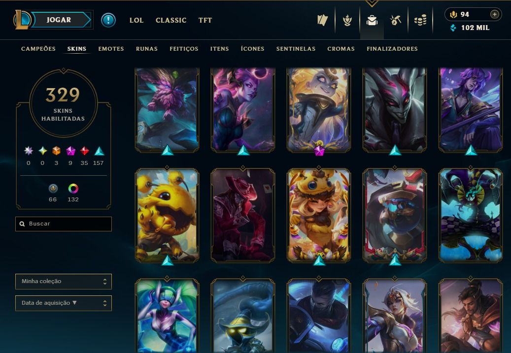 CONTA DE LOL DIAMANTE COM YASUO EMISSARIO GENESIS E MAIS DE 300 SKINS