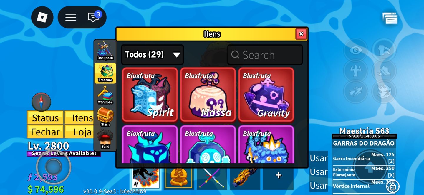 ROBLOX BLOX FRUITS 2800 MAX - BUDDHA + SOUND + SPIDER +MAGMA + GARRA DO DRAGÃO