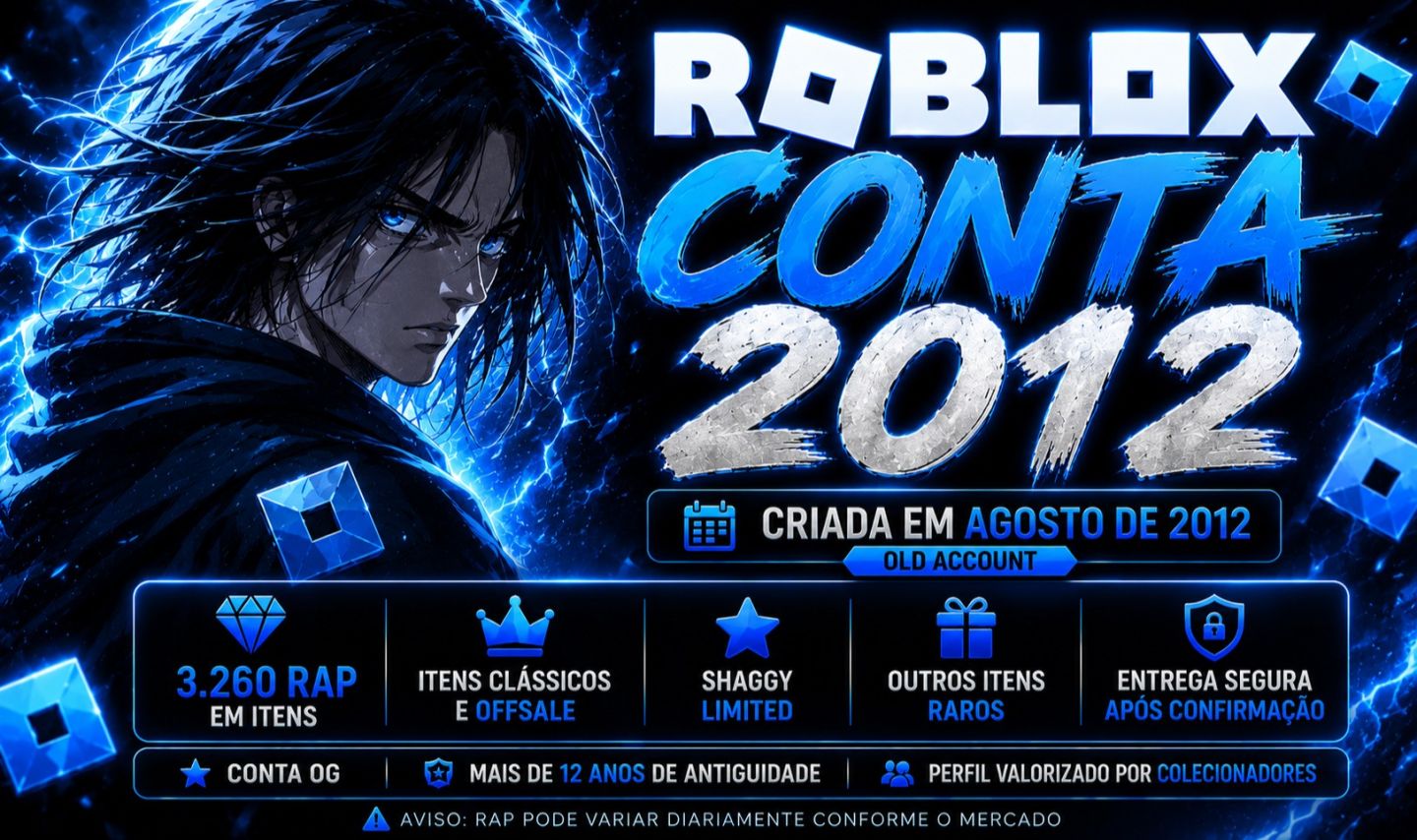 CONTA ROBLOX OG | AGOSTO 2012 | 3.260 RAP | ITENS CLÁSSICOS