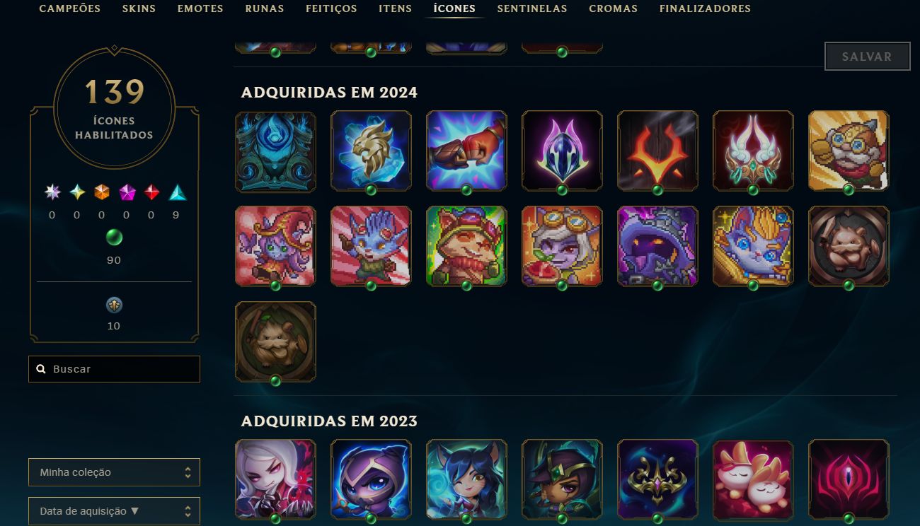 Venda de conta league of legends 22 skins