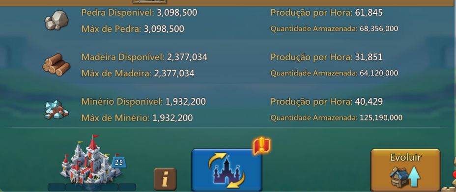 Conta lordes mobile castelo nível 25