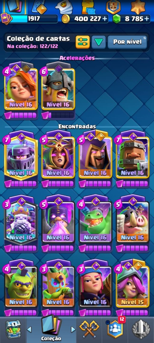 Clash Royale rei nível 16 + 8700 gemas + Full cartas + Evoluções + Heróis e mt++