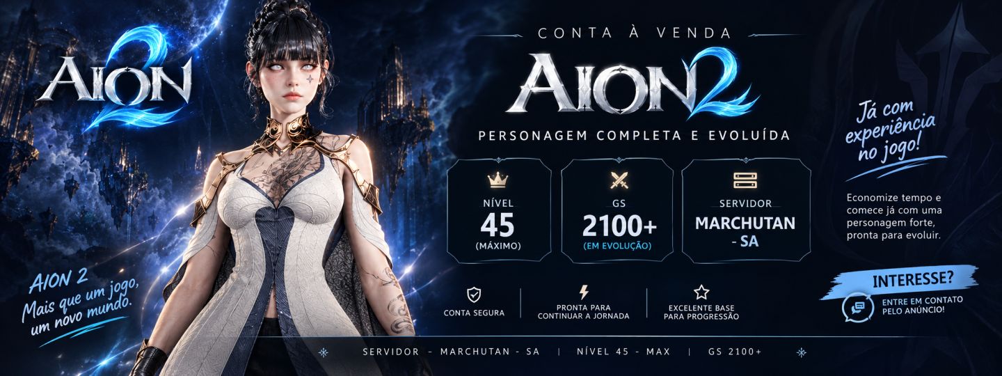 AION 2 Personagem Nível 45 | Marchutan SA | GS 2200 | SERVER TRANSFER OPEN