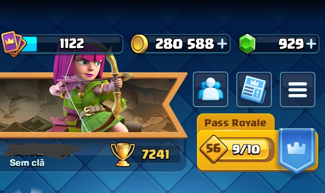 CONTA CLASH ROYALE | BRUXA EVOLUÍDA LVL 14 | 7241 TROFÉUS | 929 GEMAS + 280.588$