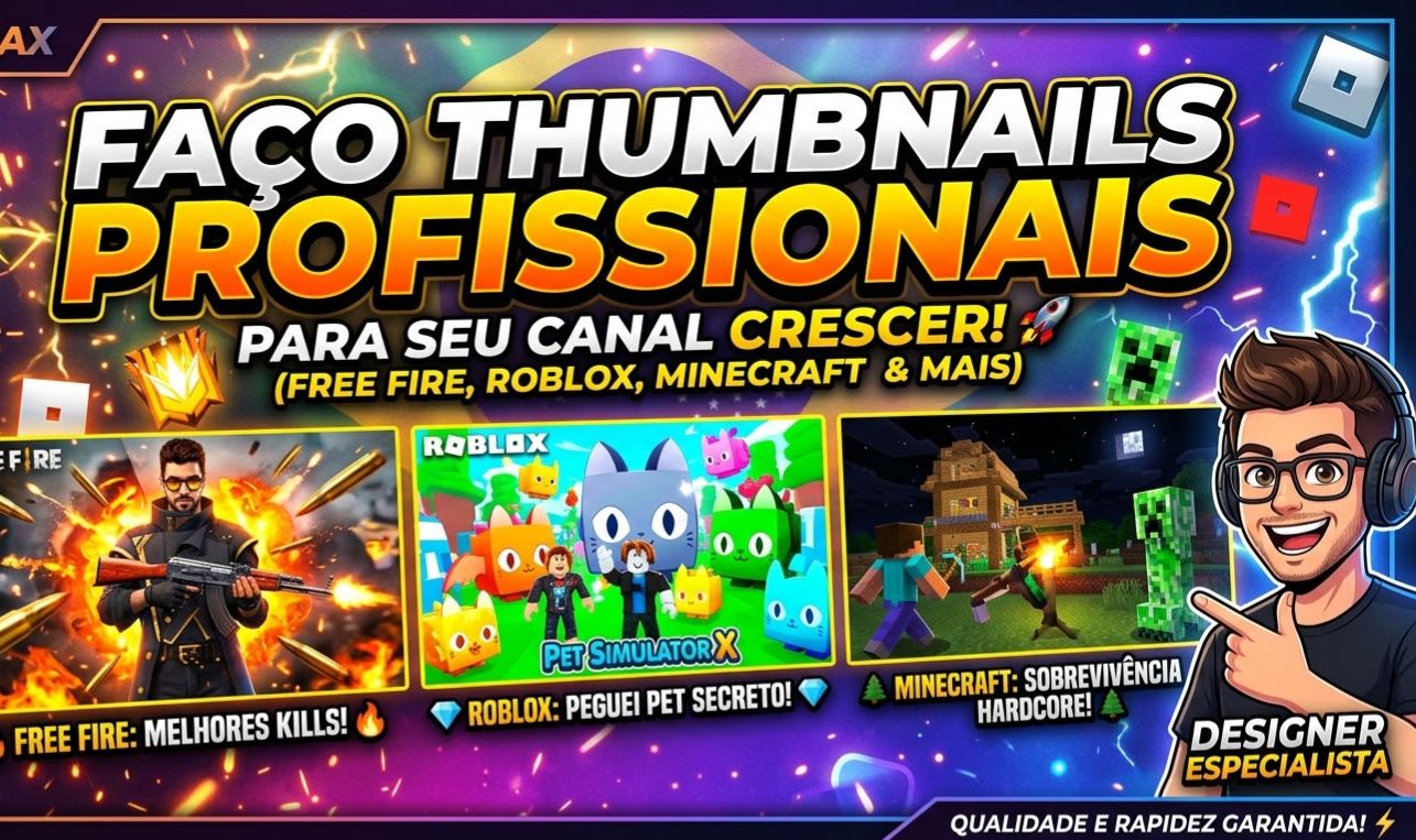 Sua Thumbnail Profissional Em Poucas Horas | Jogos E Mais
