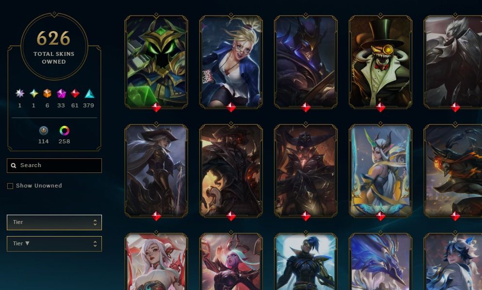 Conta LOL 672 Skins (incluindo Sahn Uzal + Variantes Miticos) + rec. de passes